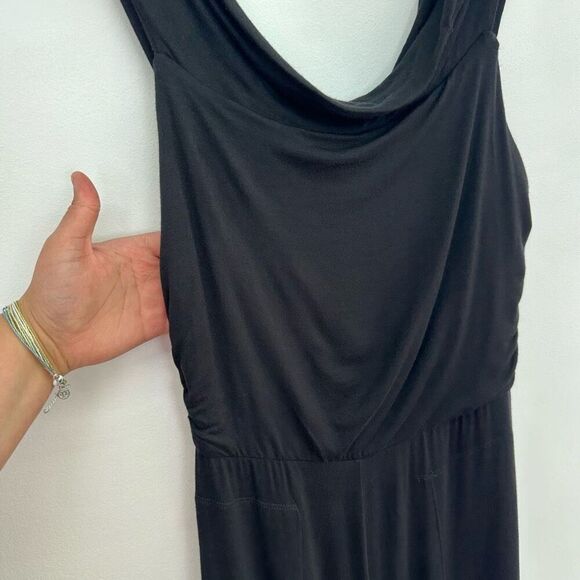 Free People Beach Women’s Black Royale One-Piece Cowl Neck Drop Waist Wide Leg J - Picture 6 of 14